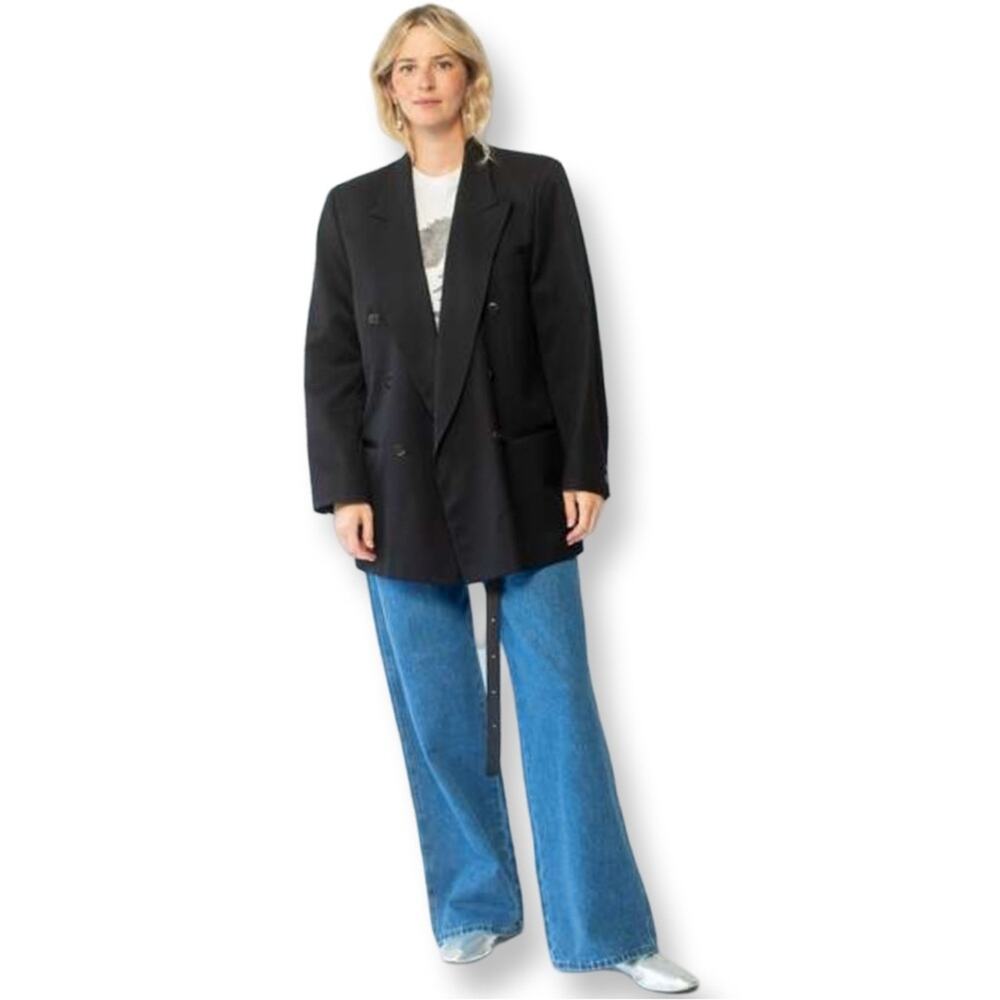 Evan Picone Wool Blazer With Pockets Black Sz 12
